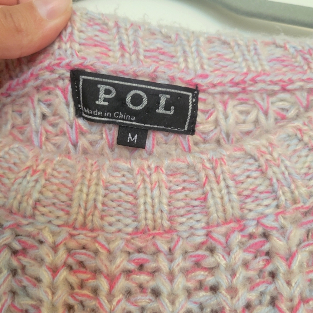 Stunning pink/blue/tan sweater